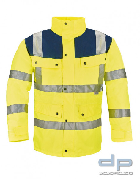 Warn-Parka EN ISO 20471:2013 Farbe leuchtgelb/blau