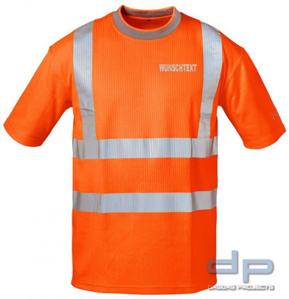 SAFESTYLE® Warnschutz-T-Shirt in Orange mit Aufdruck nach Wunsch