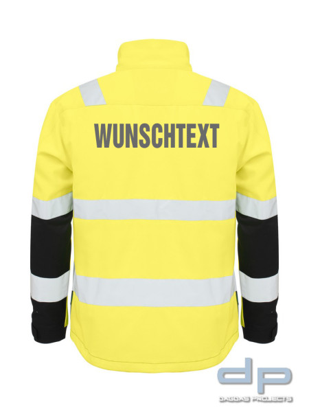 Projob Warnschutzjacke 6426 Hi-Vis Jacket in Gelb/Schwarz mit Aufdruck nach Wunsch auf Brust und Rüc