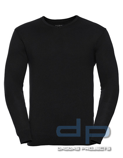 Herren Strickpullover V-Ausschnitt 50% Baumwolle / 50% Polyacryl in verschiedenen Farben