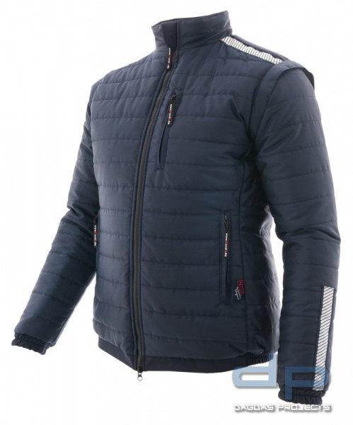 Warnschutz-Steppjacke &quot;Night Hawk&quot; marine mit abnehmbaren Ärmeln