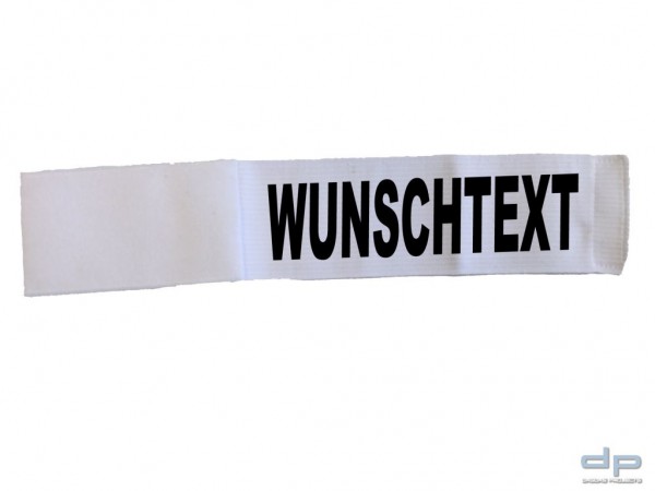 Behörden Klettarmbinde weiss mit Wunschaufdruck 1 zeilig