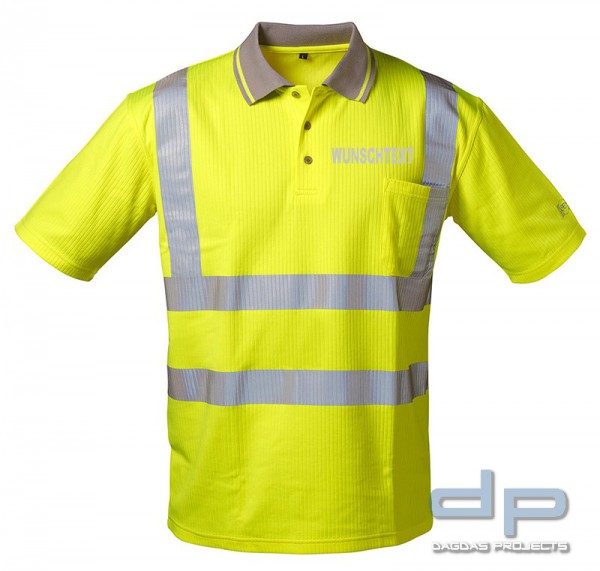 SAFESTYLE® Warnschutz-Polo-Shirt mit Aufdruck nach Wunsch in Gelb