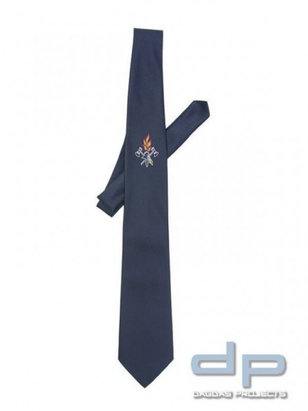 Feuerwehr Krawatte blau mit Emblem zum Binden
