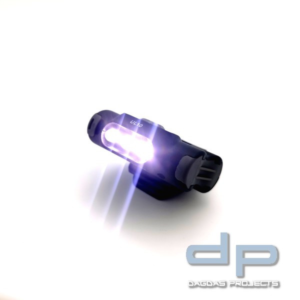 UL10 - LED- Cliplampe für Kappen, Molle, Rucksäcke, Koppel, Gürtel, 65 Lumen