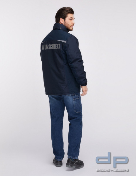 Behörden Winterjacke Pionier navy oder schwarz mit Wunschtext