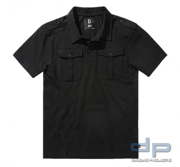 Jersey Poloshirt Jon halfsleeve in Schwarz