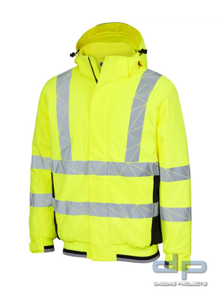 LeiKaTex® | view | Winterjacke | in Warnorange/Grau und Neongelb/Grau