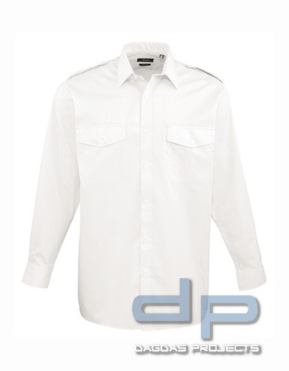 Pilot Shirt Longsleeve Farbe: Weiß Größe: 47