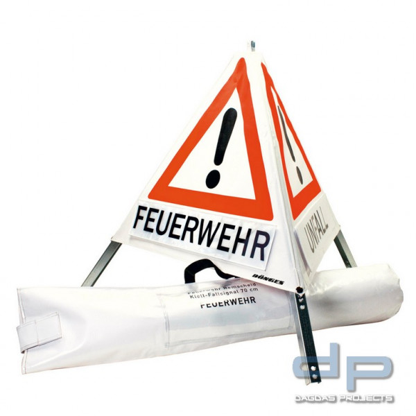 Dönges Klett-Faltsignal, 700 mm, Tagesleuchtfarbe, 3 x Feuerwehr