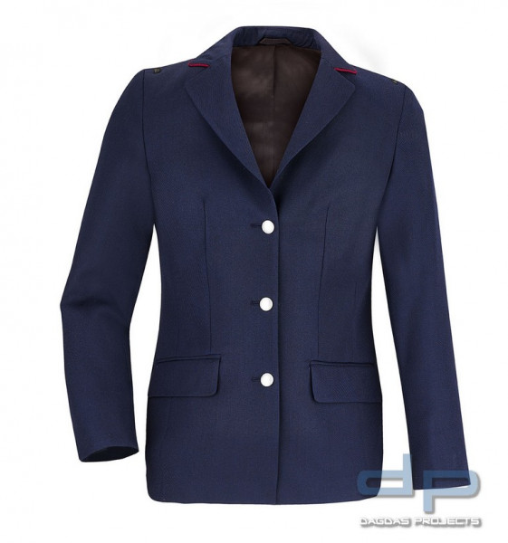 Damen Uniformjacke mit Kragenbiese bordeauxrot und Vorrichtung für Schulterstücke