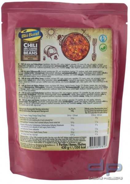 Bla Band Outdoor Meal Wet Pouch - Chilli Sin Carne