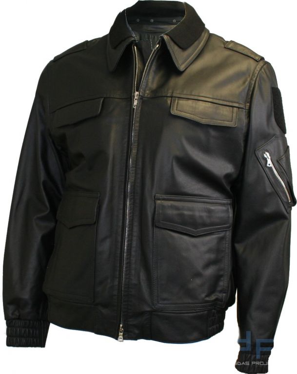 Biker Jacke Polizei Lederjacke Neu POLIZEI LEDERJACKE SCHWARZ