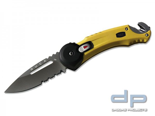 Buck Einhandmesser, Redpoint Rescue, Stahl 420HC, SUR-Lock, Teilsägezahnung, gummierte Griffschalen,