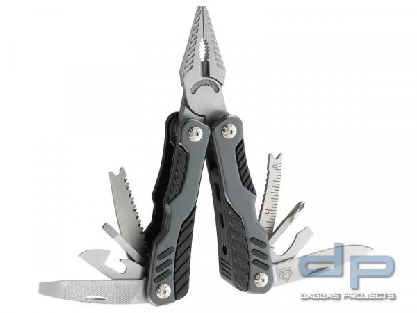 Puma TEC Multitool, AISI 420 Stahl, Zange mit Feder, zweifarbige Aluminium-Griffe, Nylon-Etui