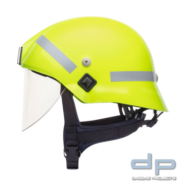 Feuerwehrhelm Schuberth F220 Helmfarbe nachleuchtend gelb, Größenverstellung mittels Drehrad