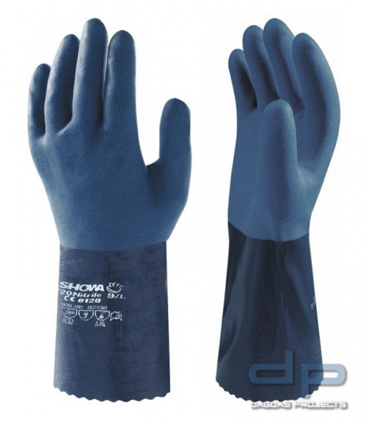 Chemikalienschutz-Handschuhe in Blau/Hellblau