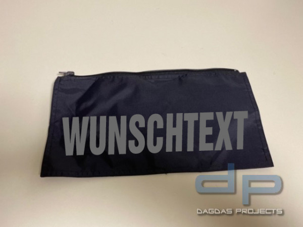 Rückenpatch mit Wunschtext mit Standard Reißverschluss in Navy