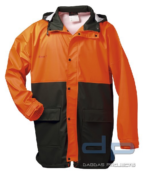 NORWAY® PU Forst-Regenjacke in Grün/Orange