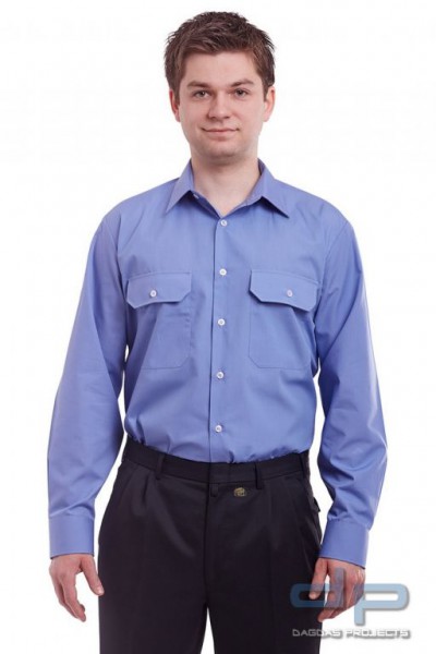 Diensthemd Modell 001 langarm Farbe: Blau