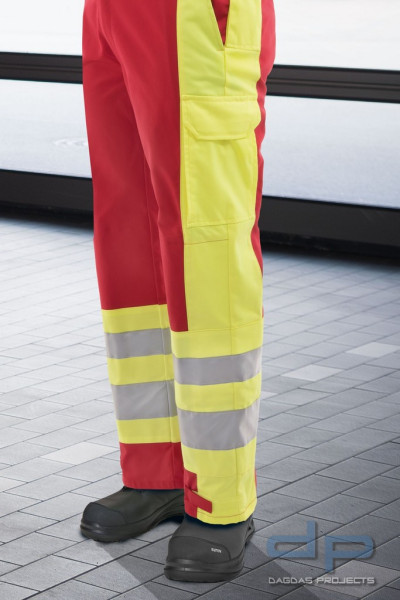 Warnschutzhose HOFGEISMAR (rot/leuchtgelb)