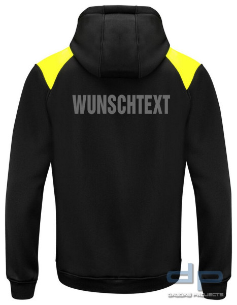 Projob 2133 KAPUZENJACKE in Schwarz/Gelb mit Aufdruck nach Wunsch