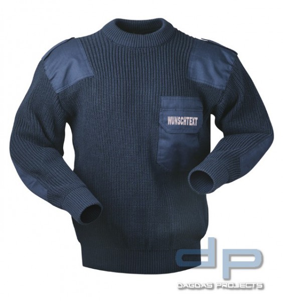 WUNSCHTEXT Pullover NAVY mit Aufdruck nach WUNSCH in reflex silber