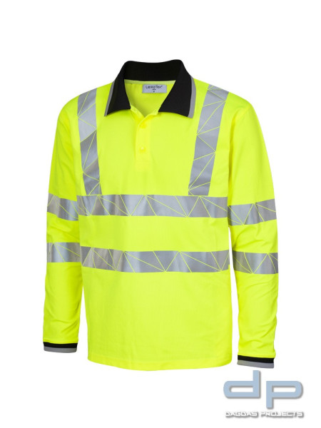LeiKaTex® | view | Langarm-Polo | Warnschutz | in Warnorange/Grau und Neongelb/Grau