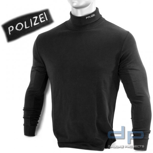 Rollkragenpullover, bestickt POLIZEI, Stick in weiß Größe: 3XL und M