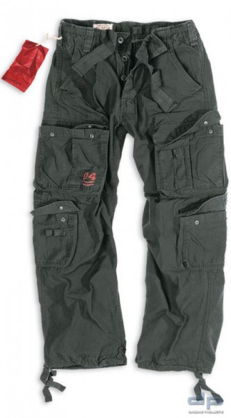 Airborne Vintage Trousers schwarz gewaschen Größe: XXL