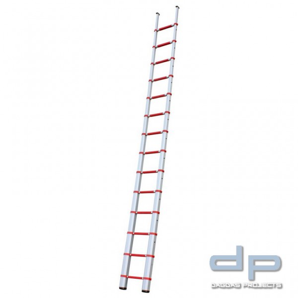 Teleskopleiter geprüft nach EN 1147, Länge 4,40 m, Version Polizei / THW, blau