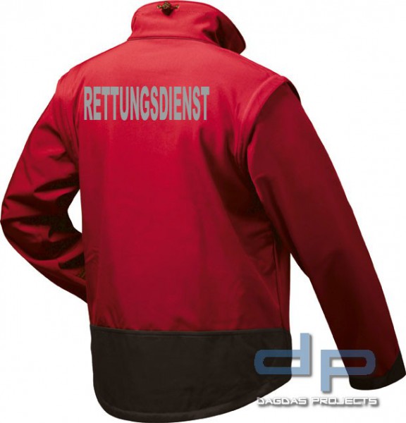 Behörden Softshell Jacke rot/schwarz Rettungsdienst in Große S