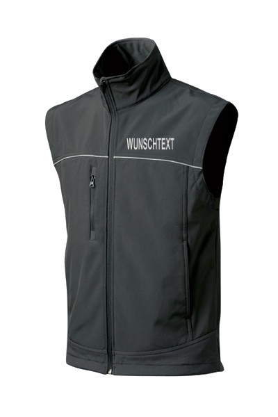 Softshell Weste schwarz mit Aufdruck nach Wunsch