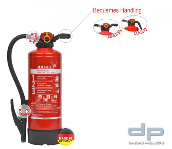 ABC - Pulverlöscher P6JX34 FR Classic-Griff, Feuerlöscher, Brandbekämpfung, Feuerwehrausrüstung, Alle Kategorien