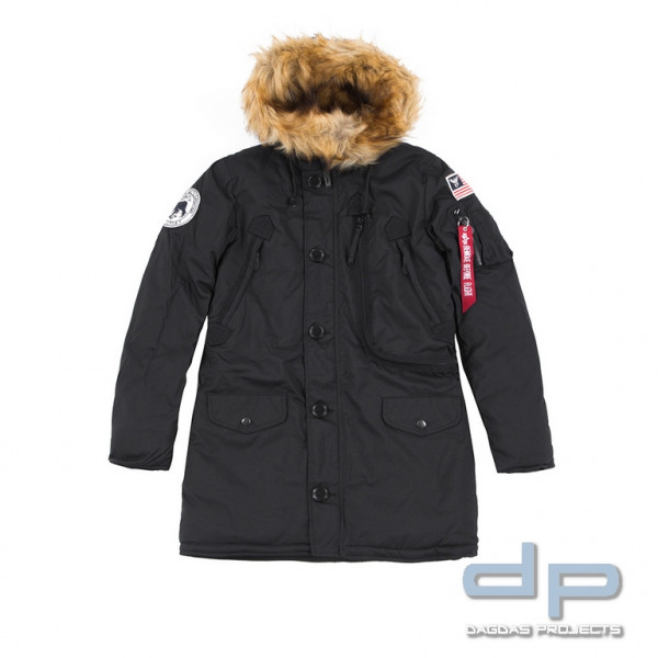 Alpha Industries Kapuzenparka Polar Jacket Wmn Schwarz Größe: XL