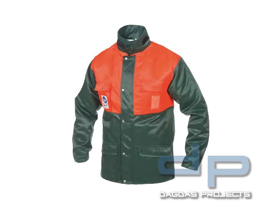 Forstschutz-Jacke Polyamid-Baumwoll-Mischgewebe (50/50) mit Schnittschutz im Bauchbereich