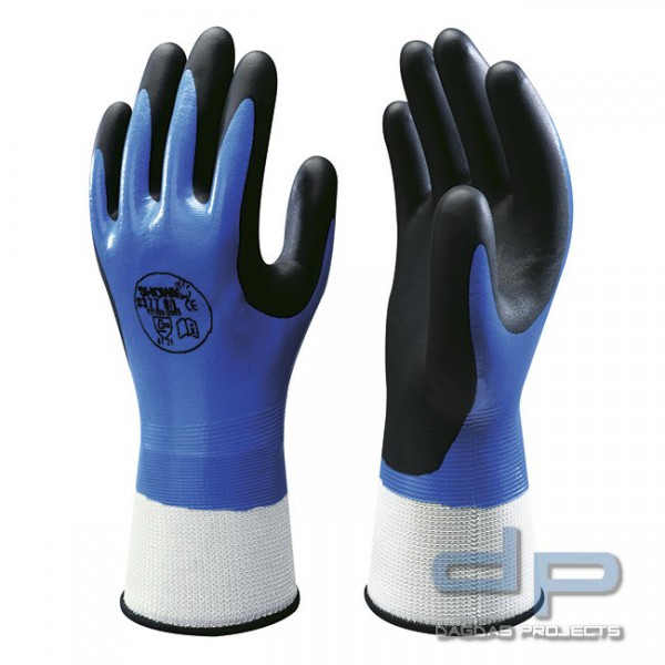 Nitrilbeschichtete Handschuhe in Blau/Schwarz