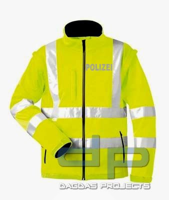 Warnschutz Polizei Softshell Jacke LOGAN 2 in 1