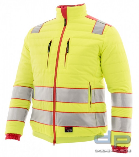 Warnschutz-Steppjacke &quot;Night Hawk&quot; leuchtgelb-rot