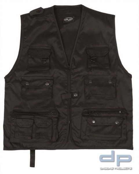 Jagd und Anglerwesten schwarz Größe: L Aufdruck: ORDNUNGSAMT auf Brust und Rücken