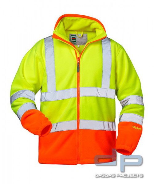 Warnschutz Fleece-Jacke 100% Polyester EN ISO 20471 Klasse 3, EN ISO 13688