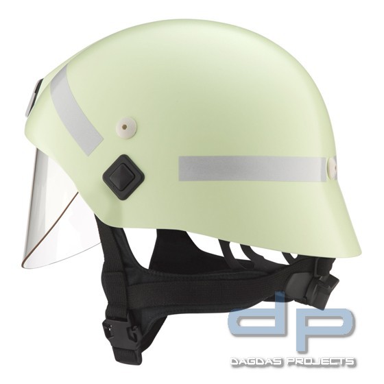 Feuerwehrhelm Schuberth F220 Helmfarbe gelbgrün langnachleuchtend, Größenverstellung mittels Drehrad