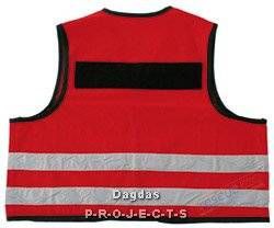 Weste, rot für austauschbare Funktionskennzeichnung mit Brust- und Rückenflausch