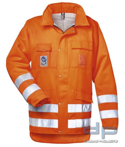 Warn-/Forstschutz-Jacke in Orange mit Schnittschutz