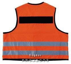 Weste, orange für austauschbare Funktionskennzeichnung mit Brust- und Rückenflausch