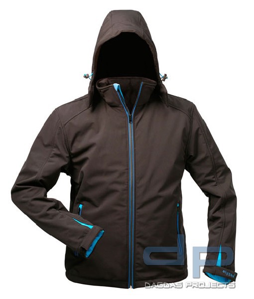 Elysee® Softshell Jacke mit Kapuze in Schwarz/Blau