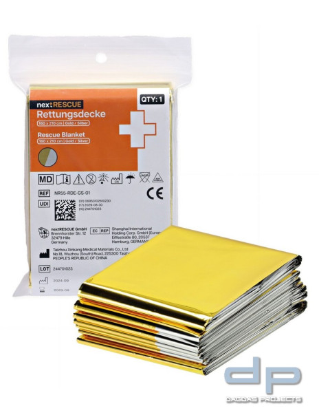 nextRESCUE® Rettungsdecke 210 x 160 cm