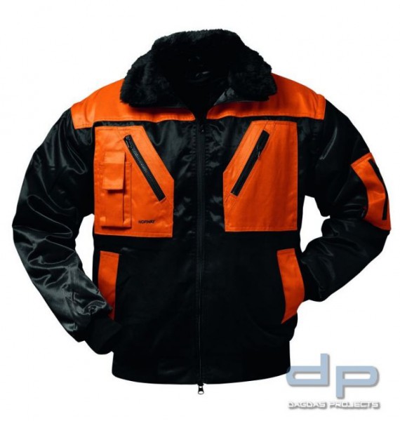 NORWAY-Pilotjacke in Schwarz/Orange