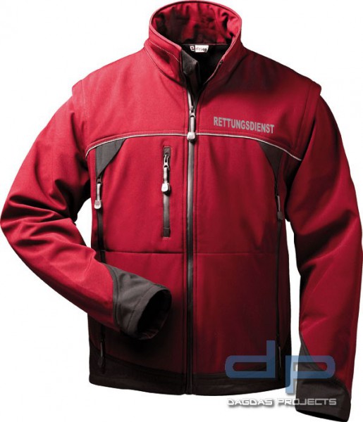 Behörden Softshell Jacke rot/schwarz Rettungsdienst