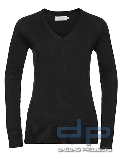 Damen Strickpullover V-Ausschnitt 50% Baumwolle / 50% Polyacryl in verschiedenen Farben